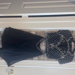 Beautiful beaded dress. Black, midriff shows, Size 2.Prom,Homecoming, Party